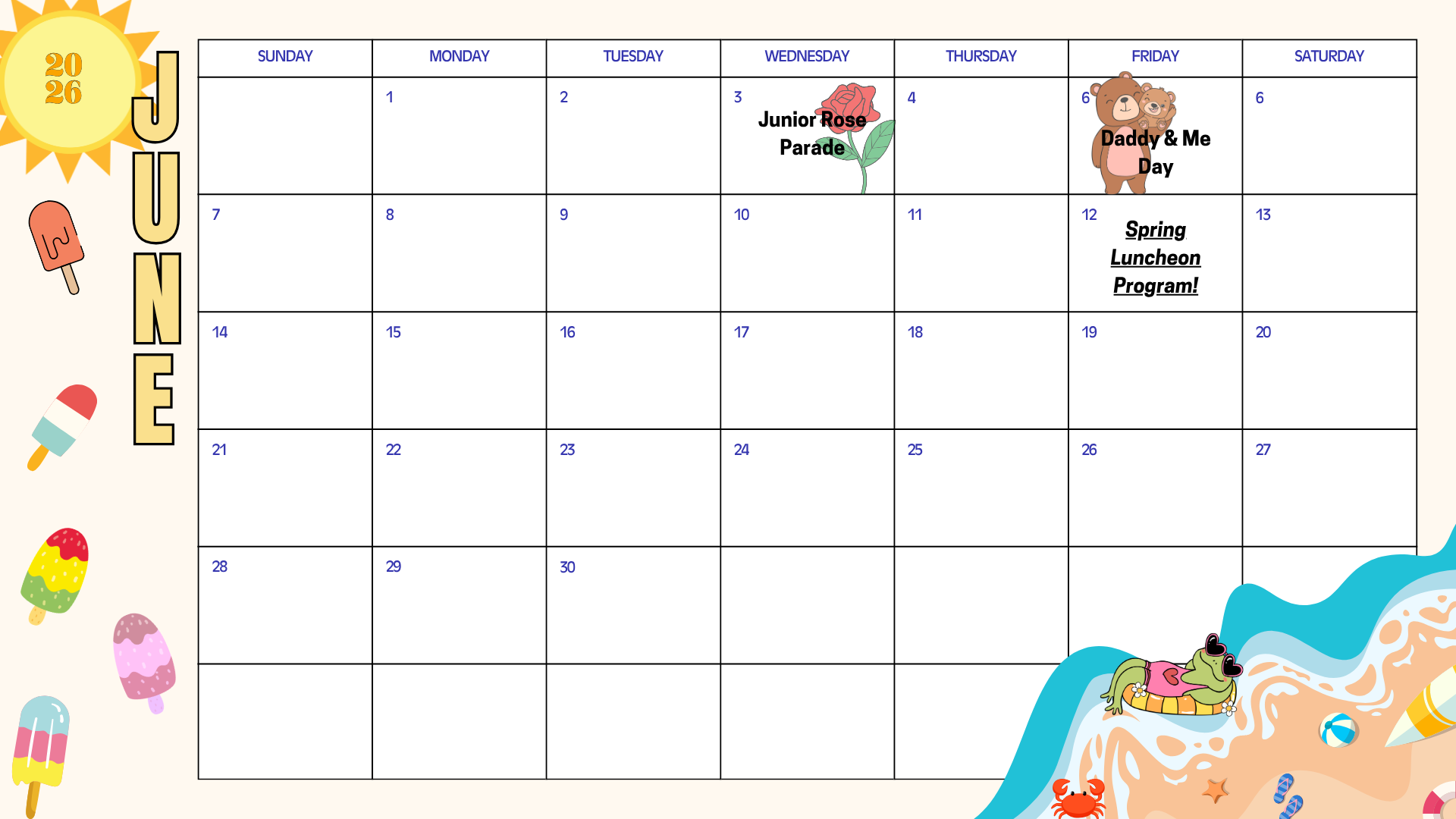 June 2026 School Calendar