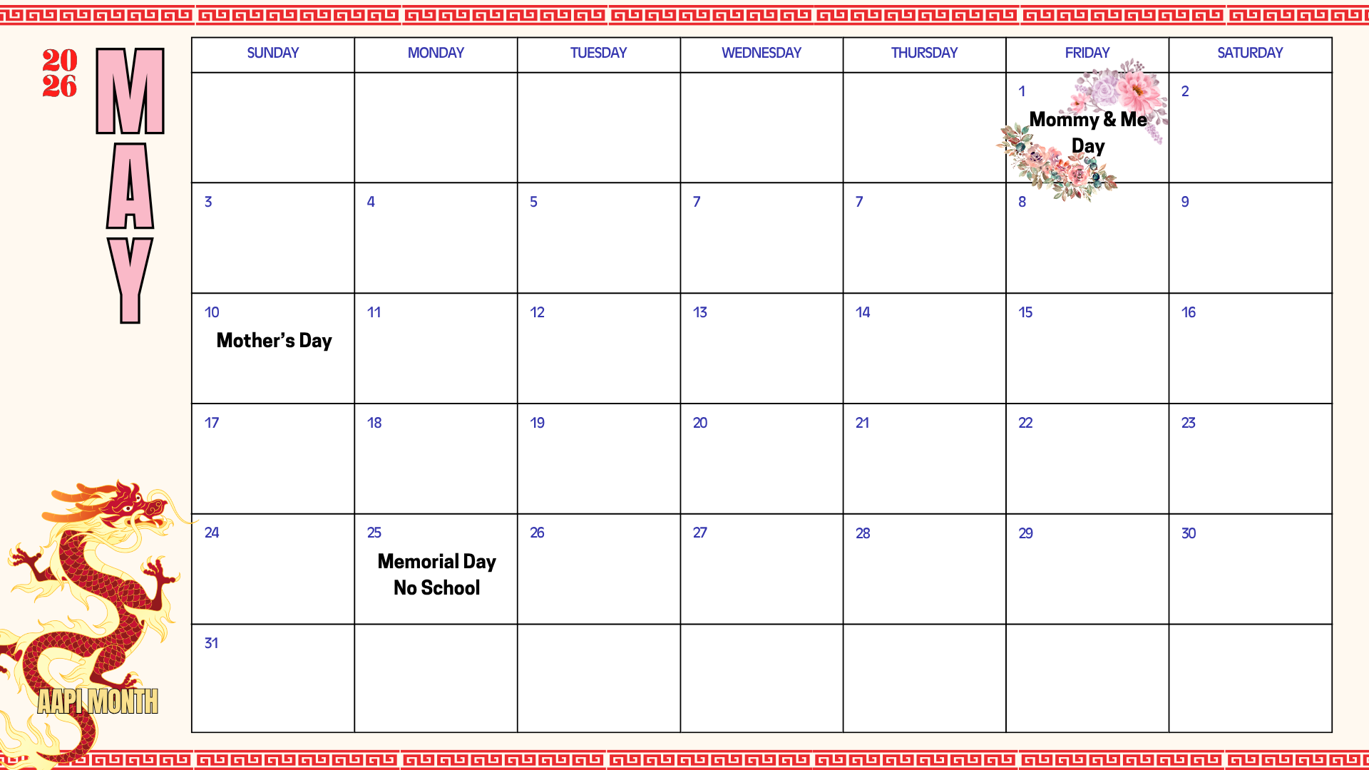 May 2026 School Calendar