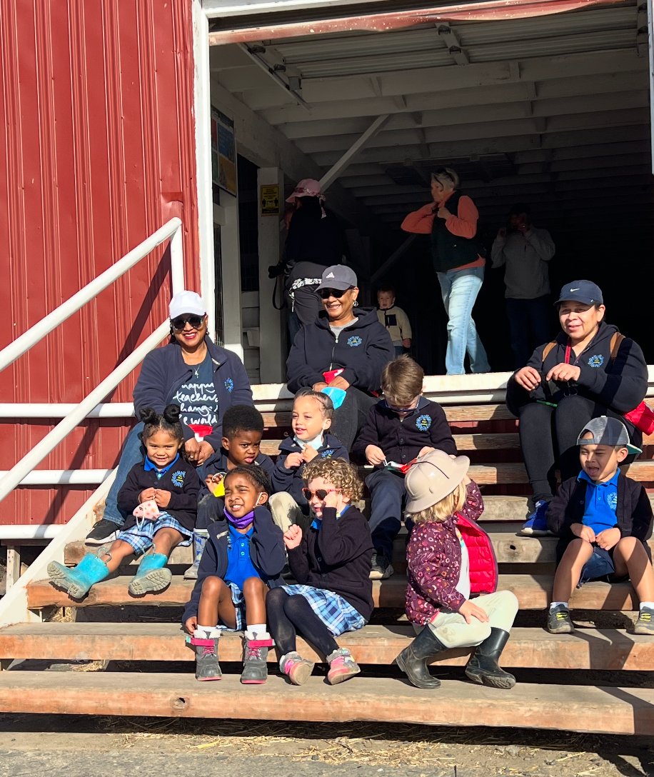Students on a farm field trip
