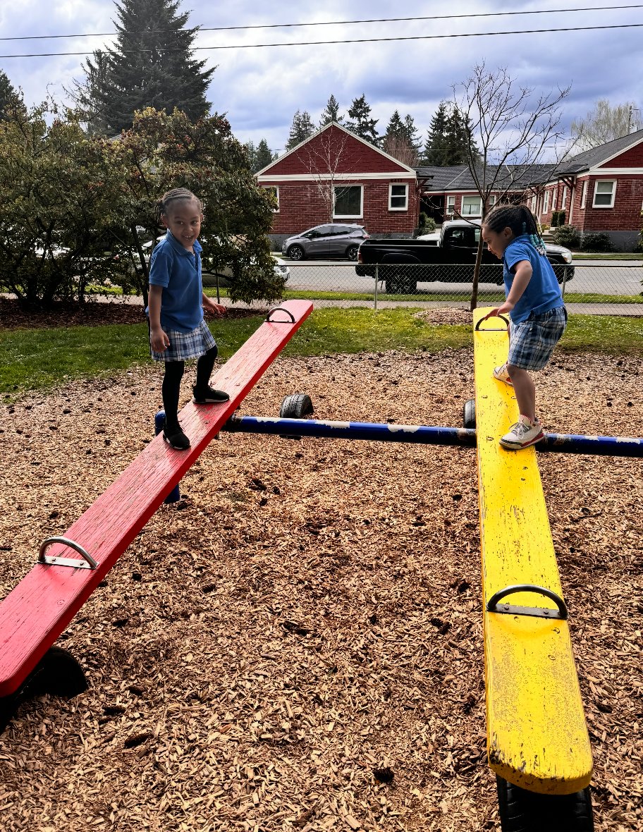 Students playing outside